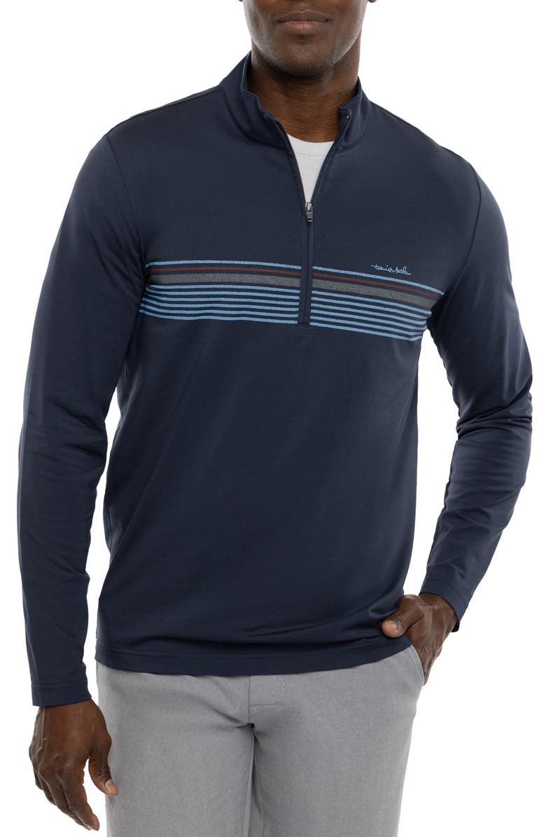 TravisMathew Make Music Stretch Quarter Zip Pullover, Main, color, Total Eclipse