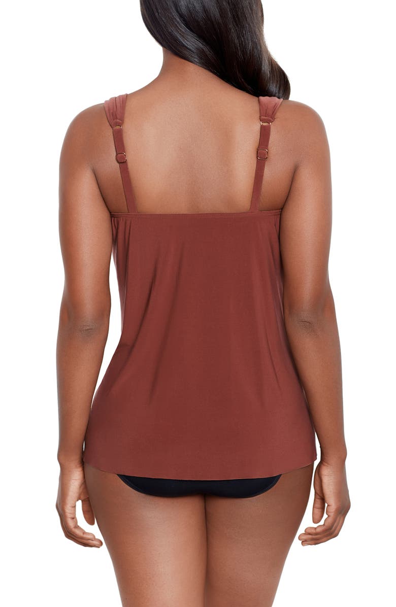 Miraclesuit<sup>®</sup> Razzle Dazzle Underwire Tankini Top, Alternate, color, Tamarind Brown