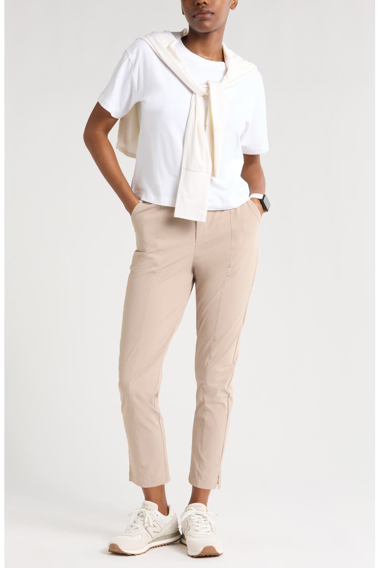 Vantage High Waist Ankle Pants, Alternate, color, TAN THREAD