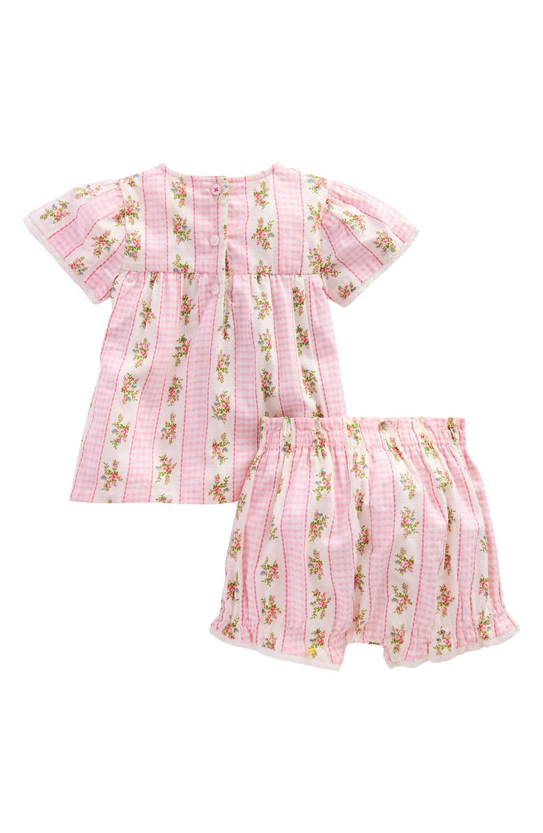Mini Boden Woven Bloomer Play Set, Alternate, color, Pink Gingham Floral