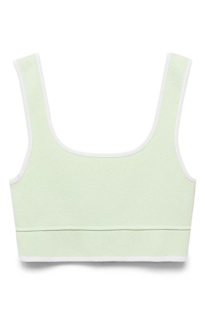MANGO Contrast Rib Sweater Tank, Main, color, Mint Green