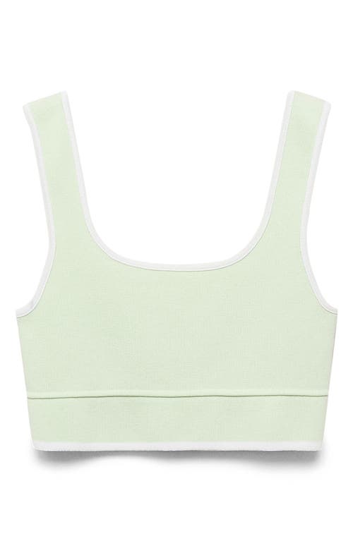 Mango Contrast Rib Sweater Tank In Green