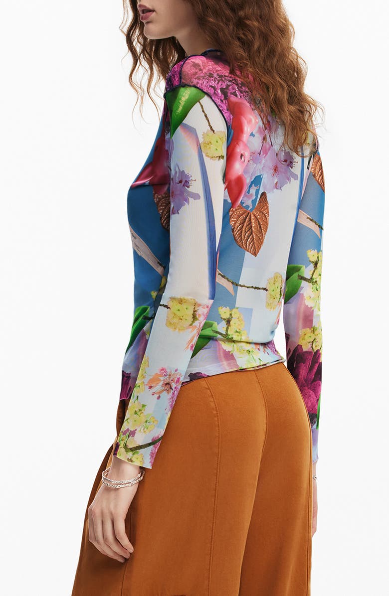 Desigual Airplane Lacroix Mesh Top, Alternate, color,