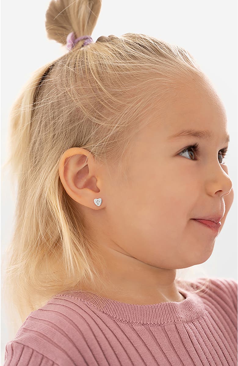 In Season Jewelry Heart & Cross Earrings, Alternate, color, Silver