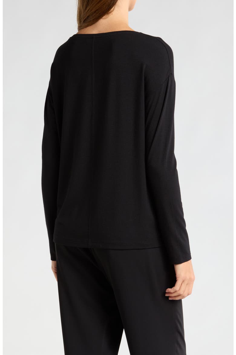 Long Sleeve Drop Shoulder Top, Alternate, color, BLACK