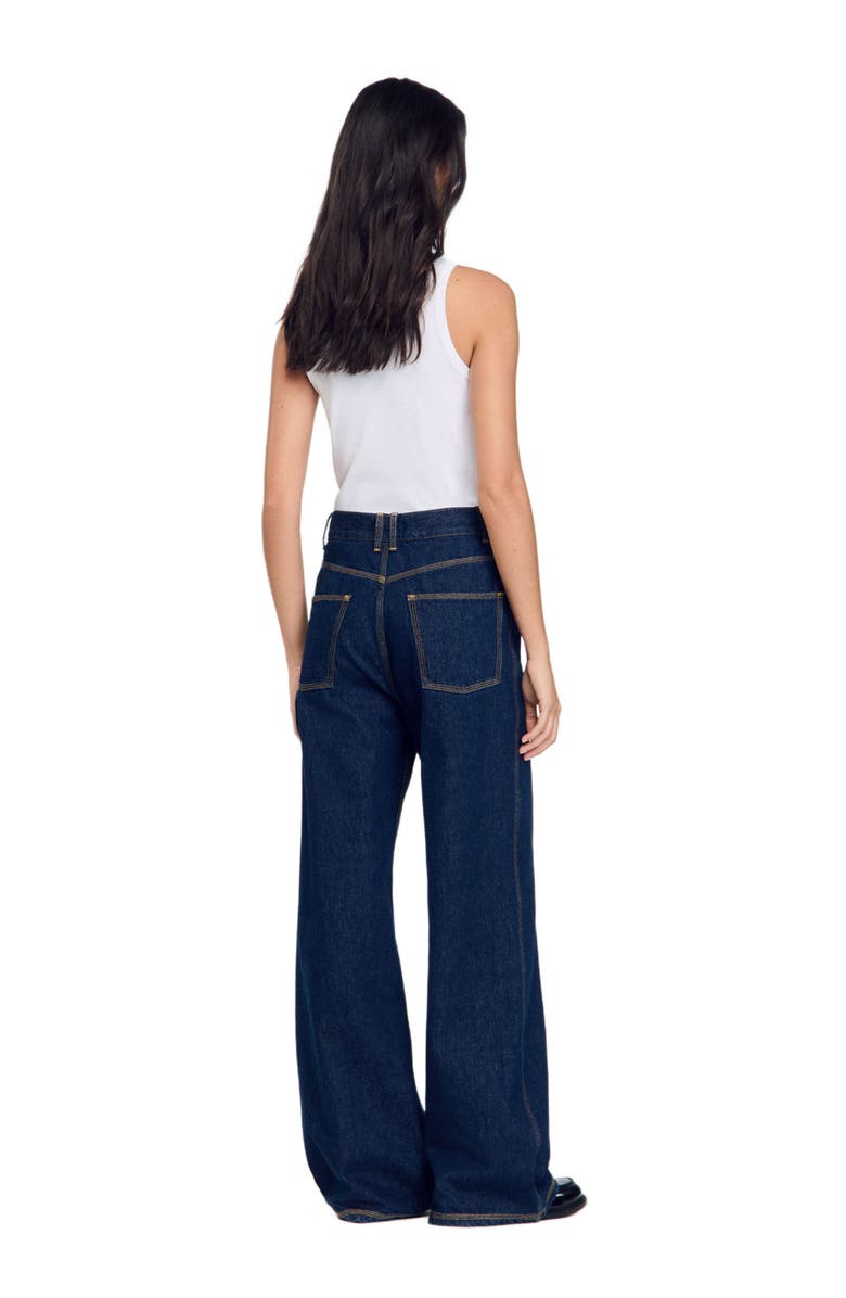 SANDRO Wide-leg flared jeans, Alternate, color, 