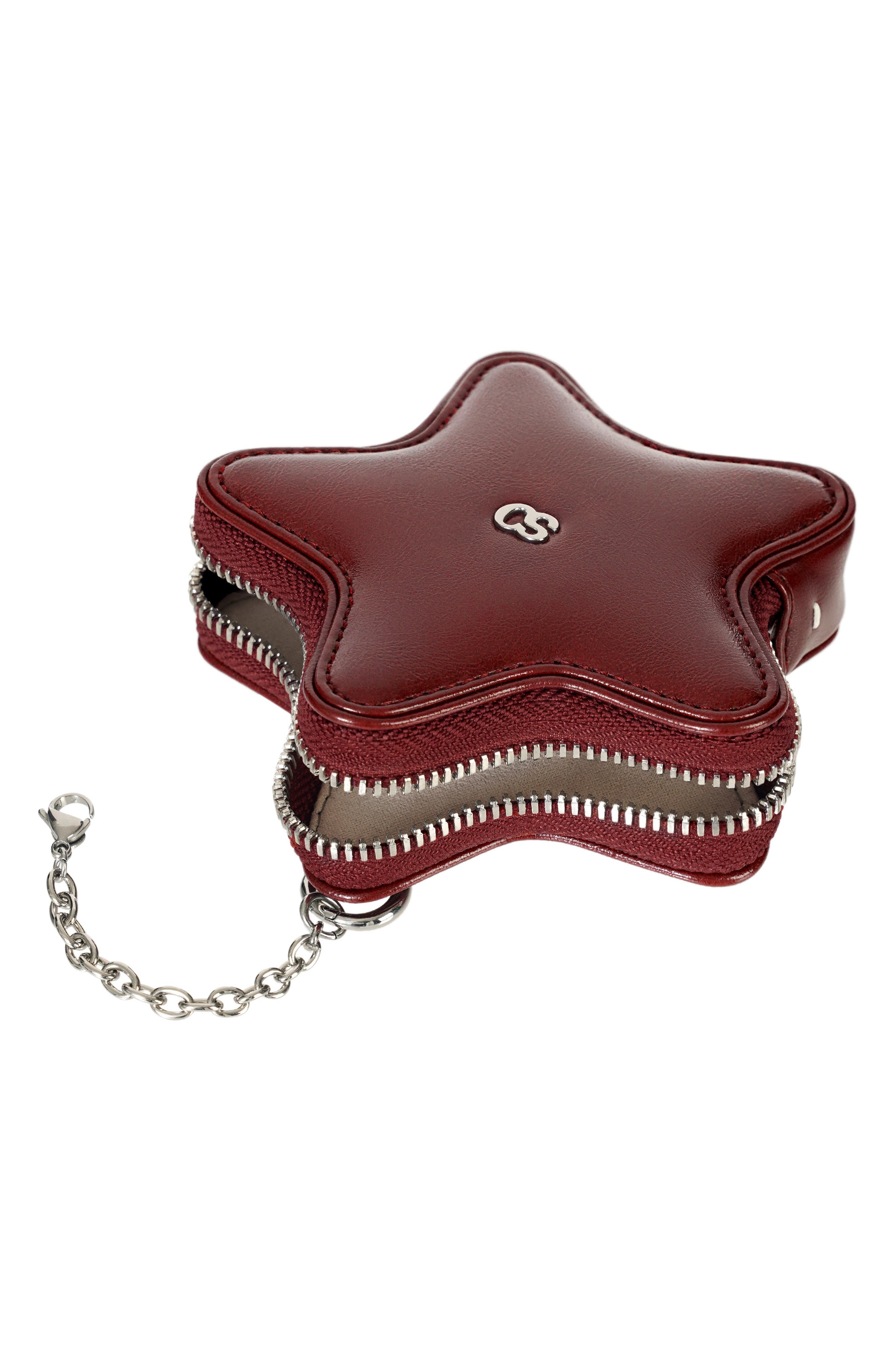 Stand Oil Star Faux Leather AirPods Case, Alternate, color, Red Wine