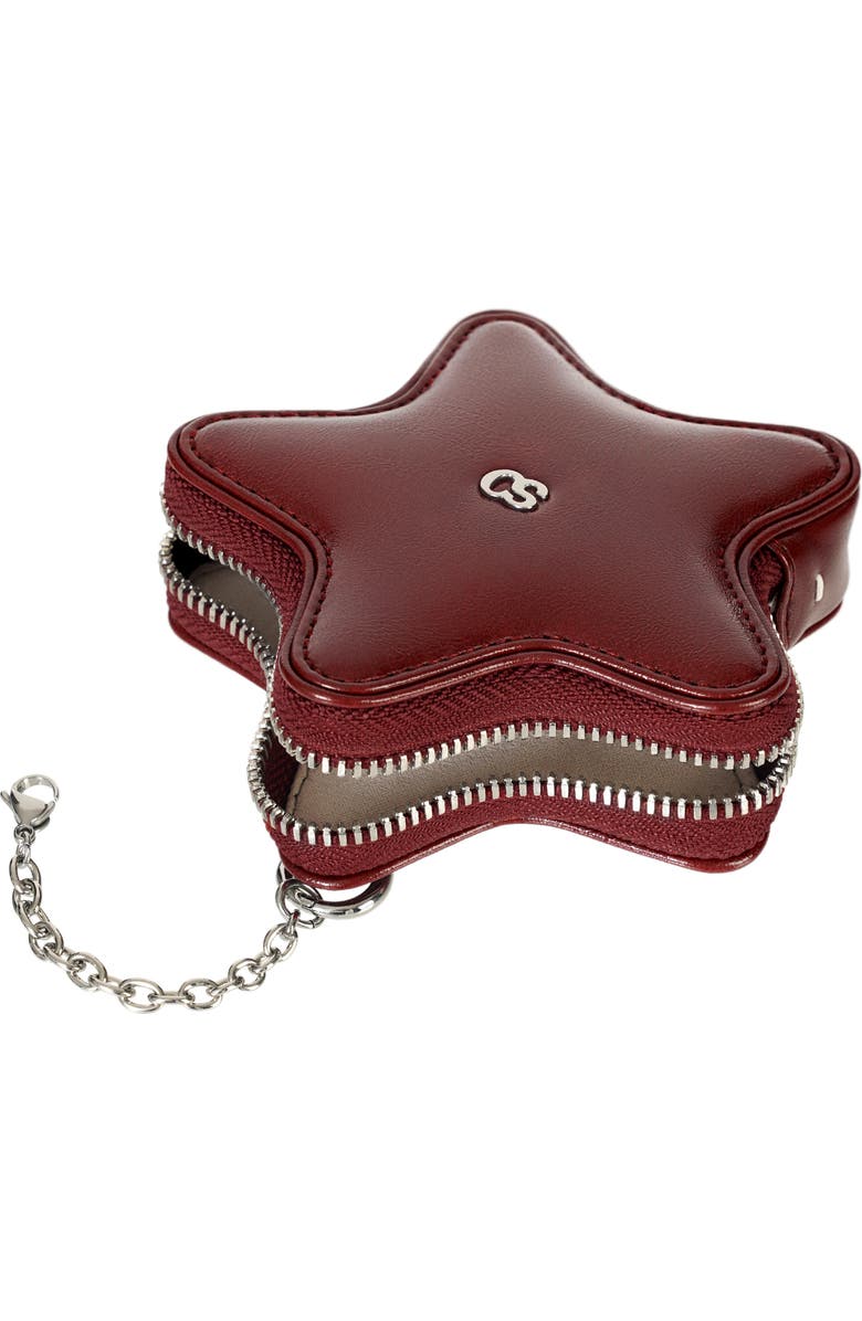 Stand Oil Star Faux Leather AirPods Case, Alternate, color, Red Wine