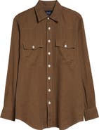 Drake's Western Linen Button-Up Shirt