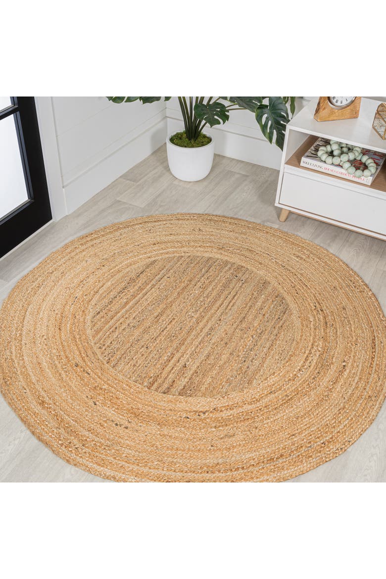 Harmony Boho Jute Circle Round Area Rug, Alternate, color, Natural
