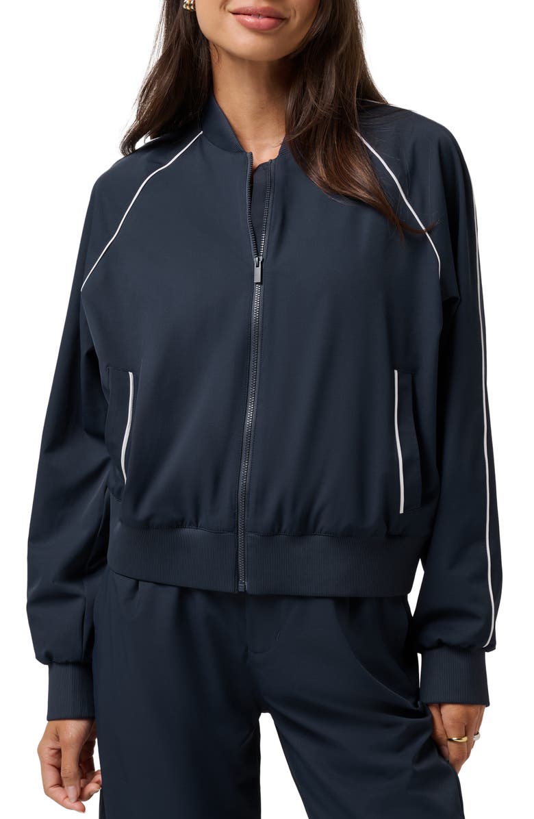 TravisMathew Opening Shot Bomber Jacket, Main, color, Navy Blazer