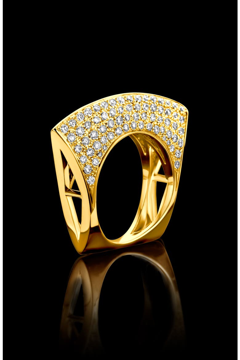 Lotus Diamond Ring, Alternate, color, YELLOW GOLD