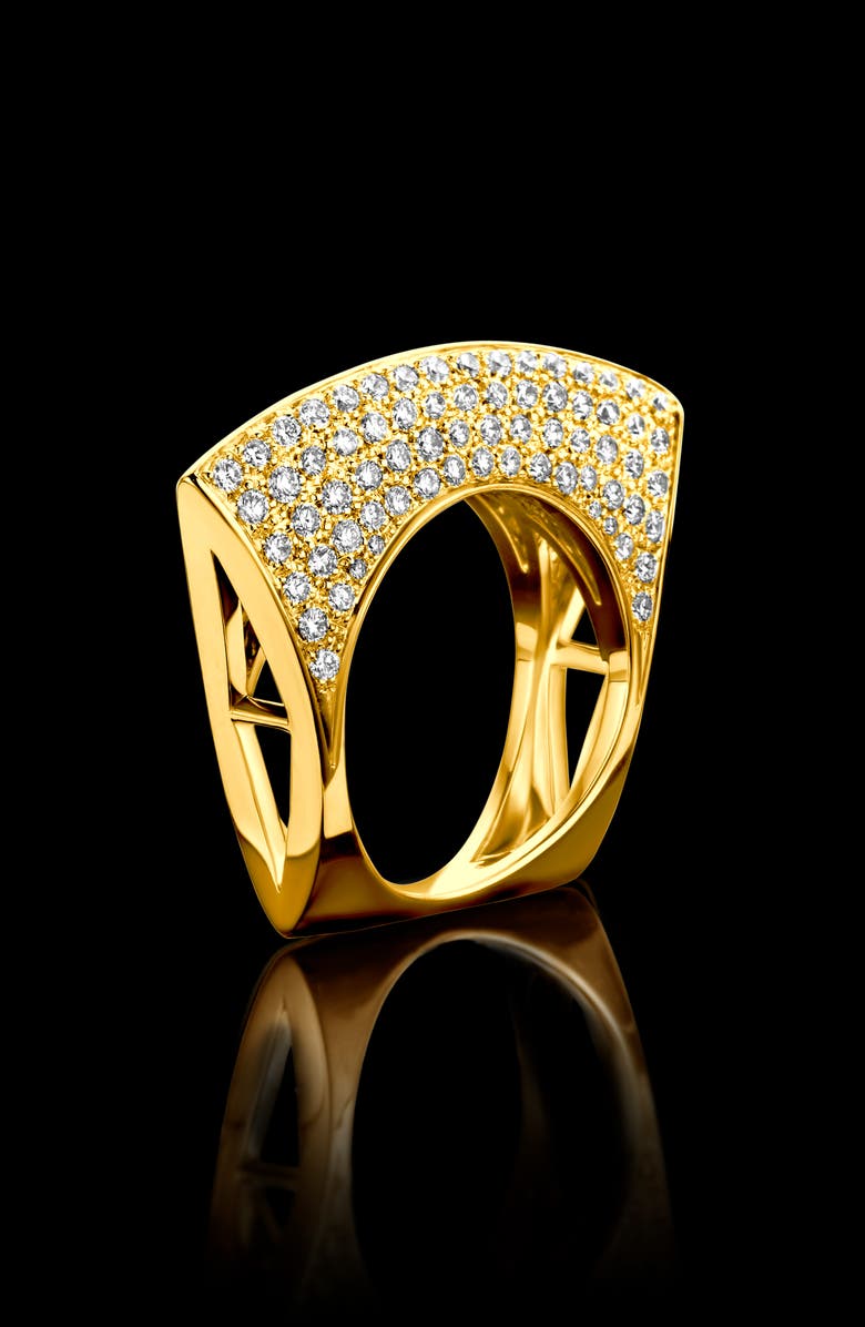 DRIES CRIEL Lotus Diamond Ring, Alternate, color, Yellow Gold