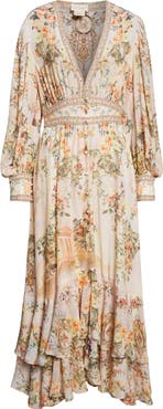 Camilla Twilight in Istanbul Long Sleeve Silk Maxi Dress
