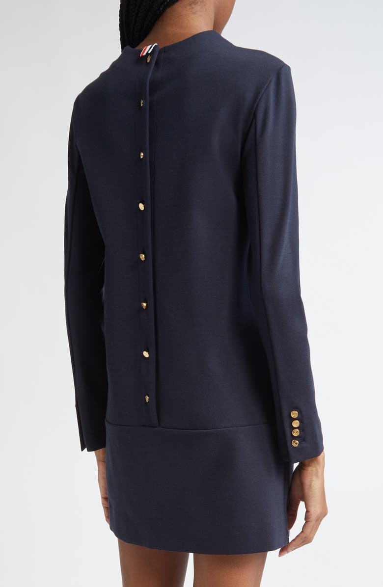 Thom Browne Long Sleeve Wool Blend Shift Dress, Alternate, color,