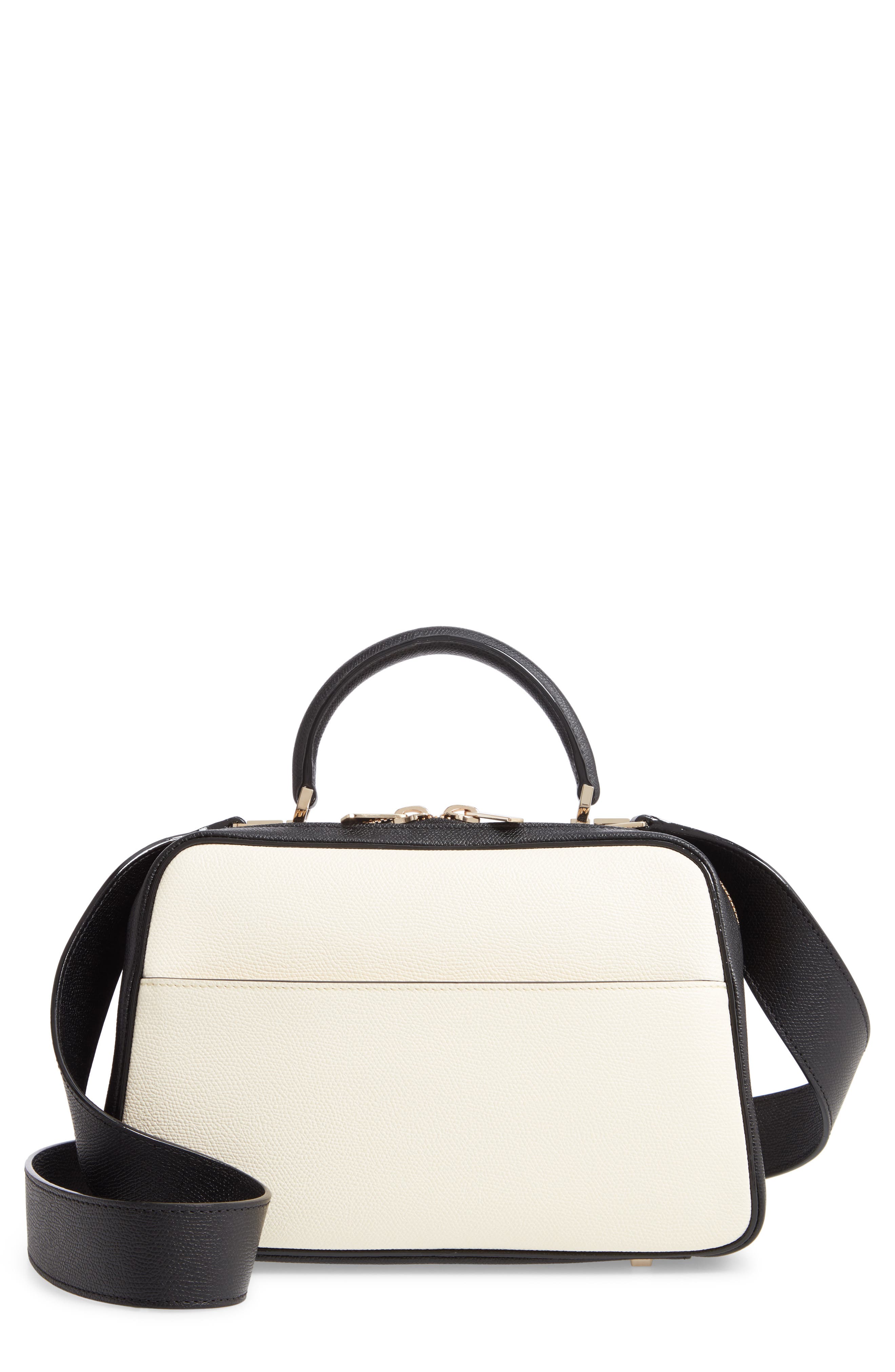 Valextra Medium Serie S Leather Top Handle Bag, Main, color, 