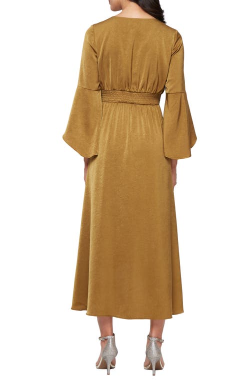 Sl Fashions Bell Sleeve Maxi Dress In Green