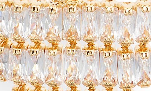 Nordstrom Cubic Zirconia Fringe Hoop Earrings In Clear- Gold
