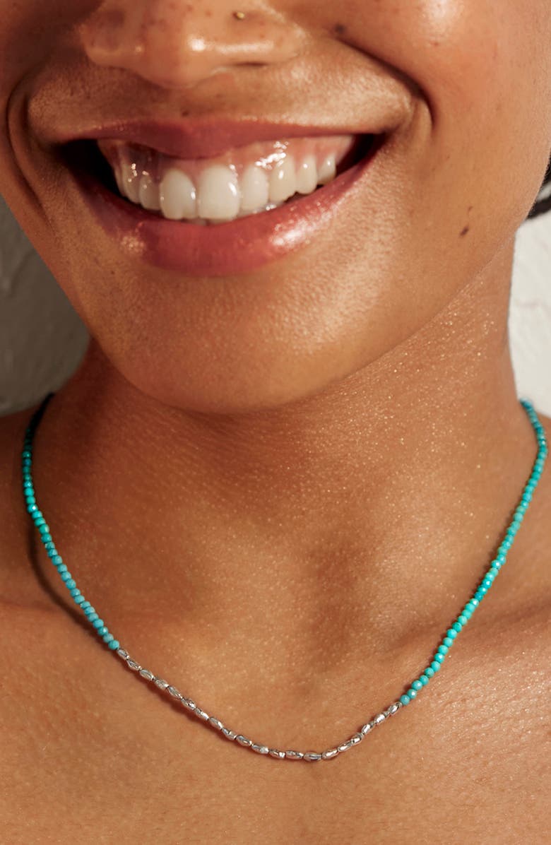 Monica Vinader Mini Nugget Stone Beaded Necklace, Alternate, color, Sterling Silver