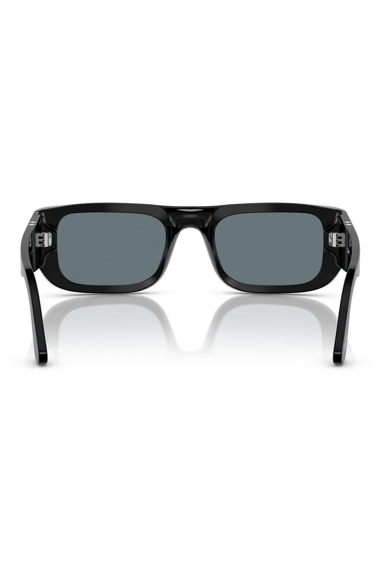 55mm Polarized Pillow Sunglasses, Alternate, color, BLACK