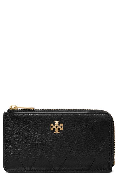 Charlie Quilted Leather Zip Card Case