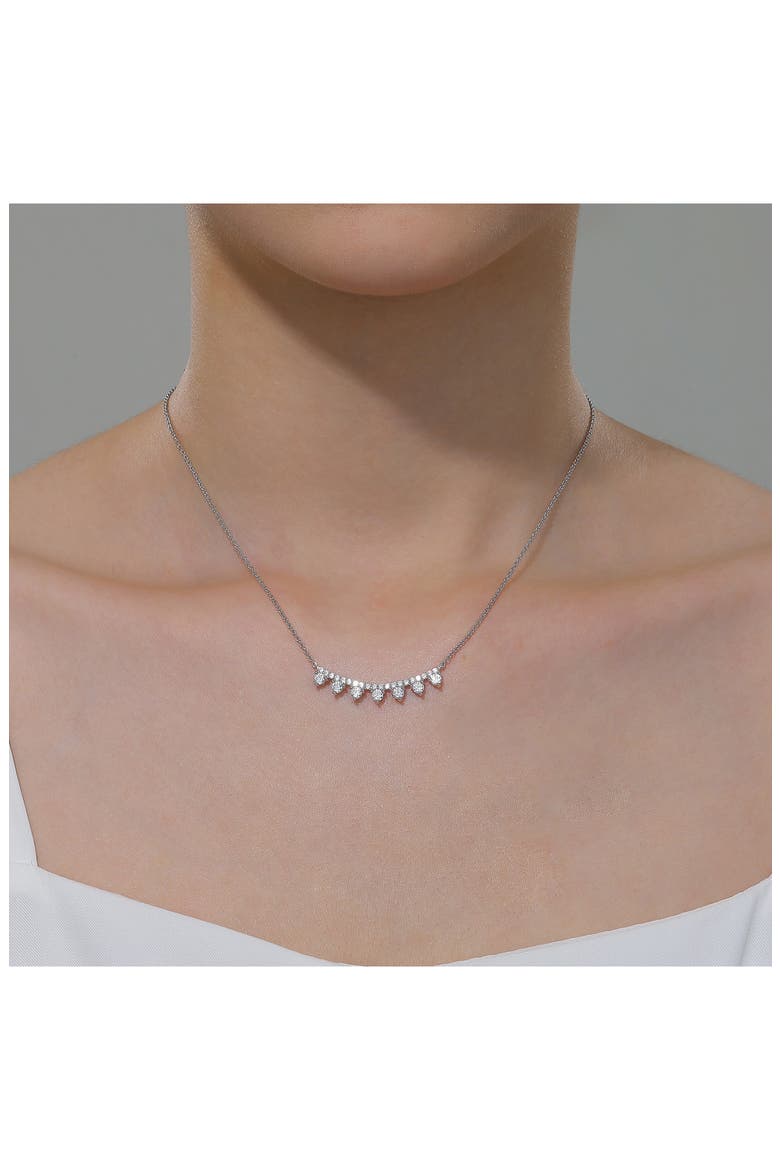 Simulated Diamond Curved Bar Pendant Necklace, Alternate, color, WHITE