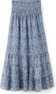 MANGO TEEN Smocked Print Maxi Skirt