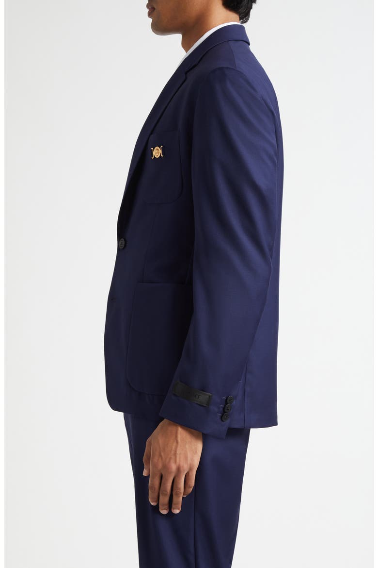 Medusa Biggie Wool Plain Weave Sport Coat, Alternate, color, INK