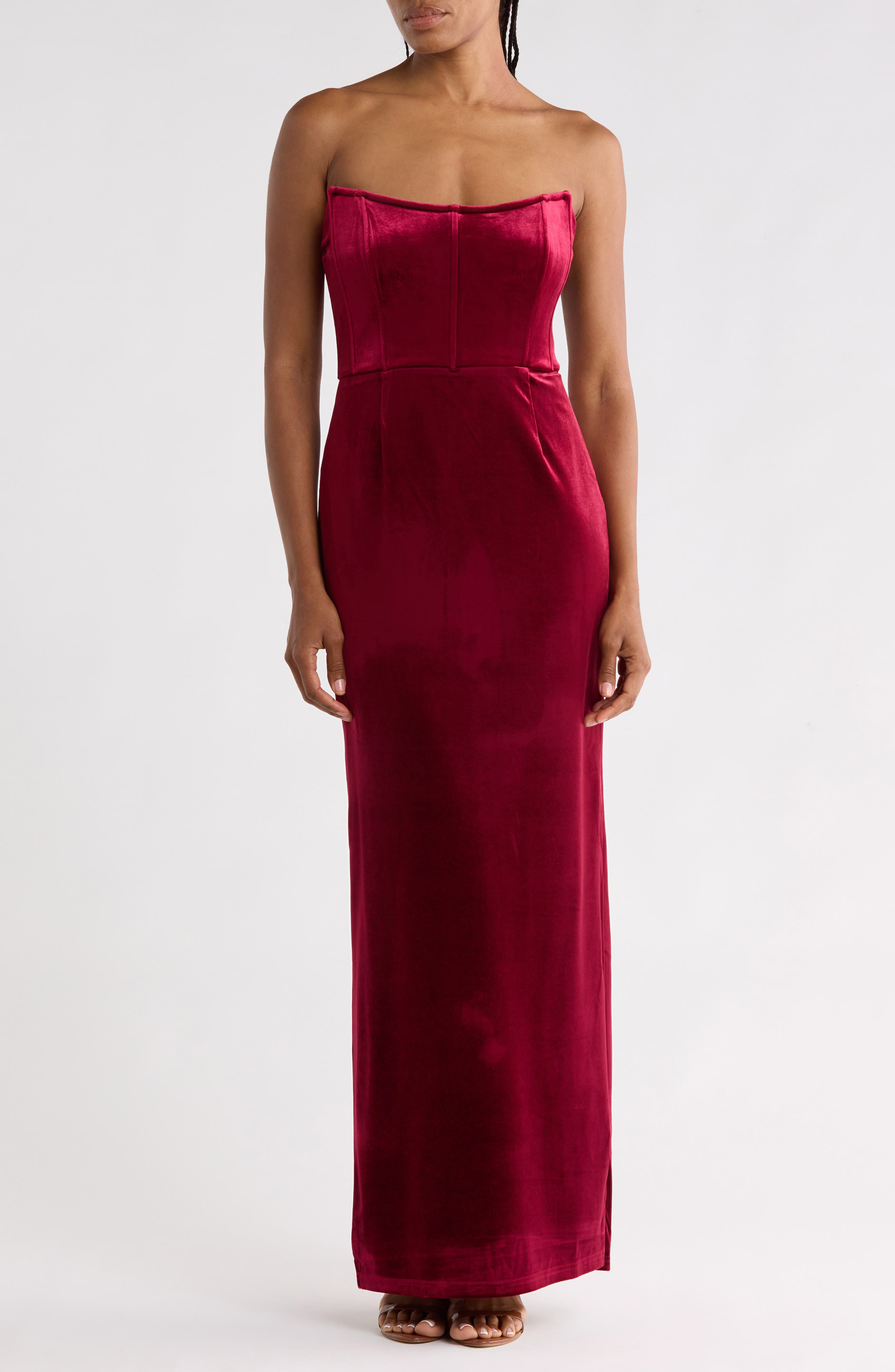 Wynter Corset Velvet Maxi Dress