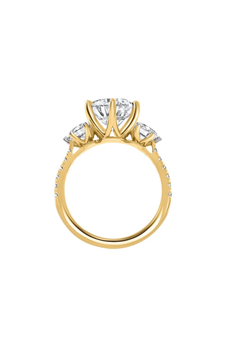 Bliss Diamond Certified 4.26Ct E/VS1 3Stone Round Diamond Engagement 14k Yellow Gold Lab Grown, Alternate, color,