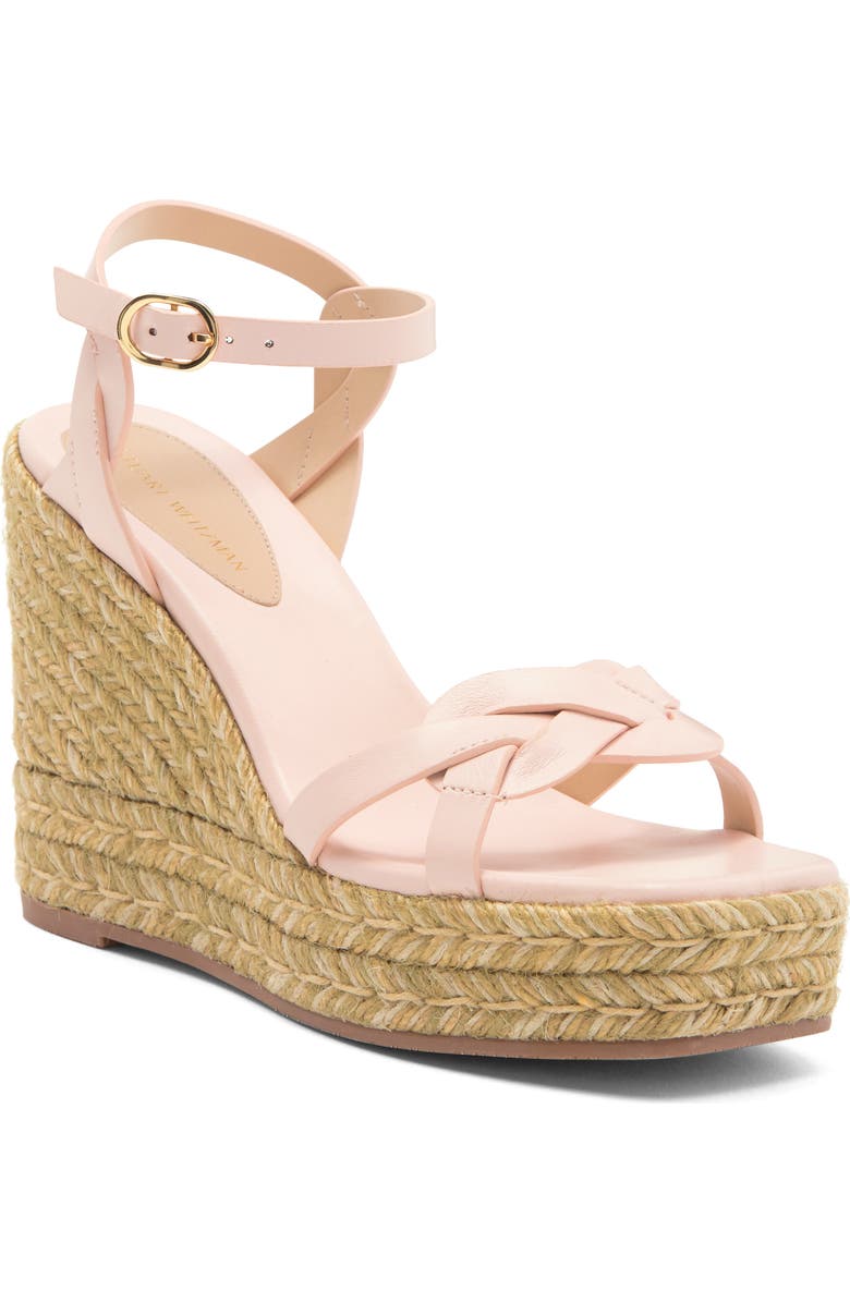 Stuart Weitzman Braided Platform Espadrille Wedge Sandal, Main, color, Rosewater