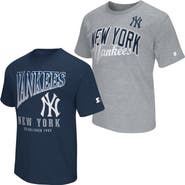 STARTER Men's Starter  Navy/Heather Gray New York Yankees Two-Pack T-Shirt Set