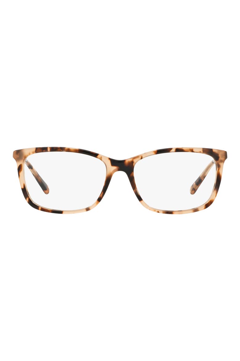 52mm Square Optical Glasses, Main, color, PINK TORT