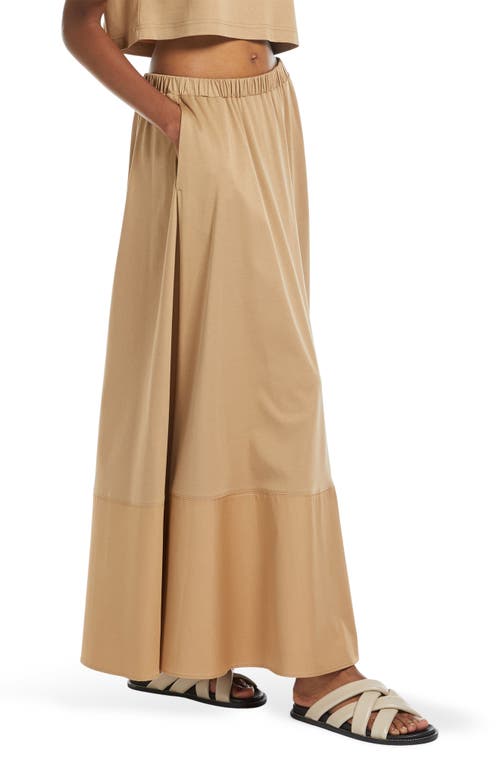 Mm Roal Modal Blend Maxi Skirt In Camel