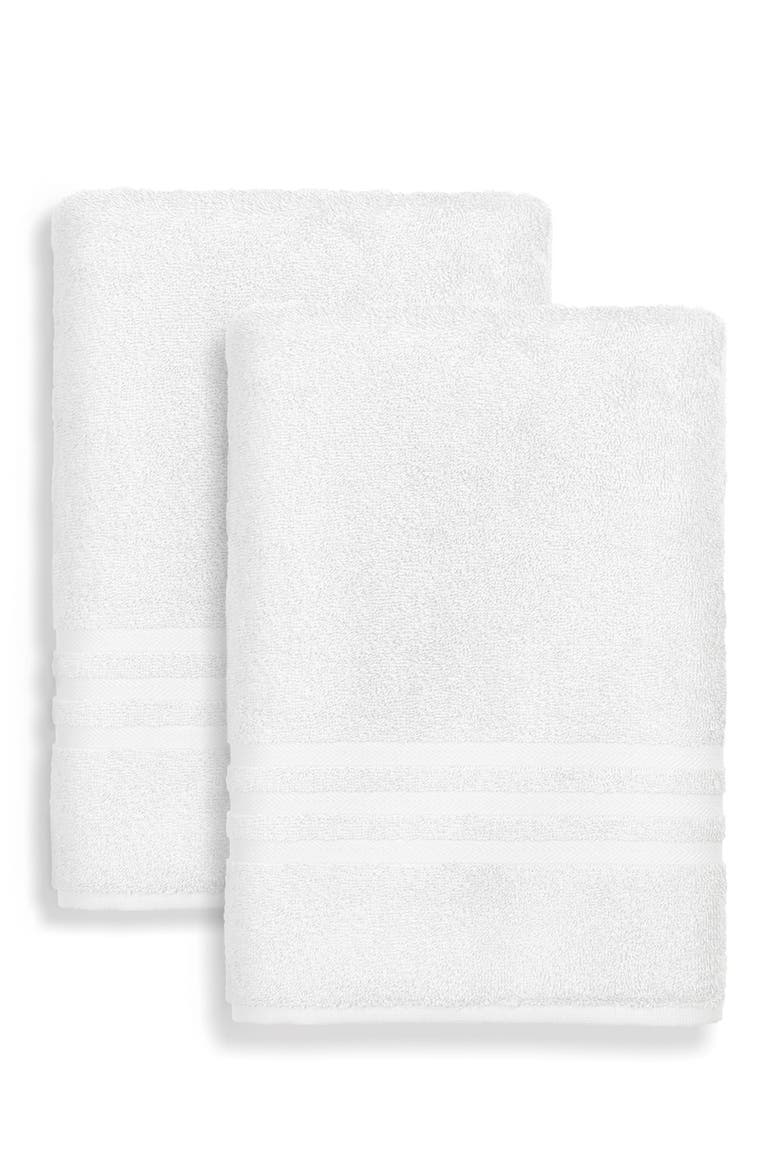 Denzi Bath Towels - Set of 2 - White, Alternate, color, WHITE