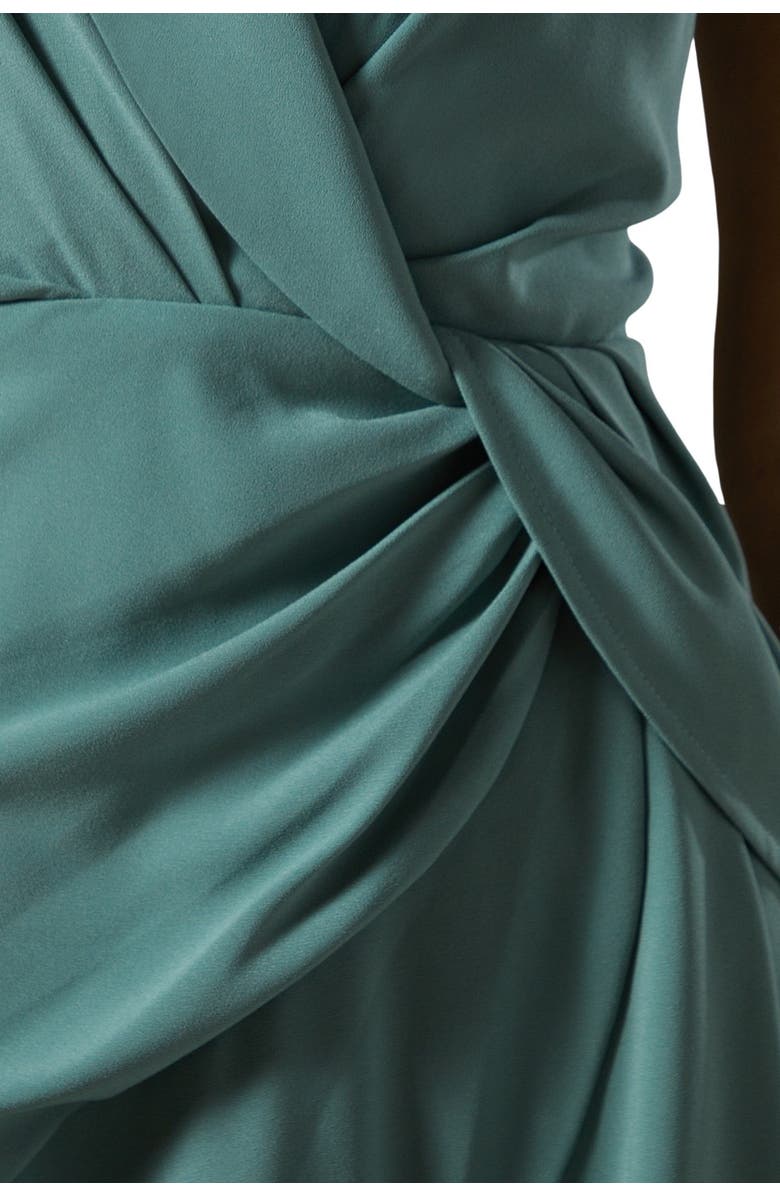 Coast Shawl Collar Ruffle Hem Midi Dress, Alternate, color, Sage