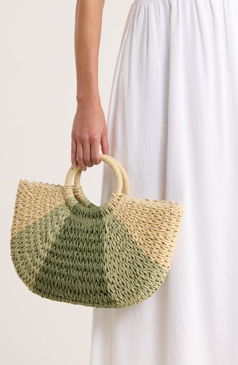 ALESSIA BIANCHI East/West Straw Tote, Alternate, color, Grass Multi