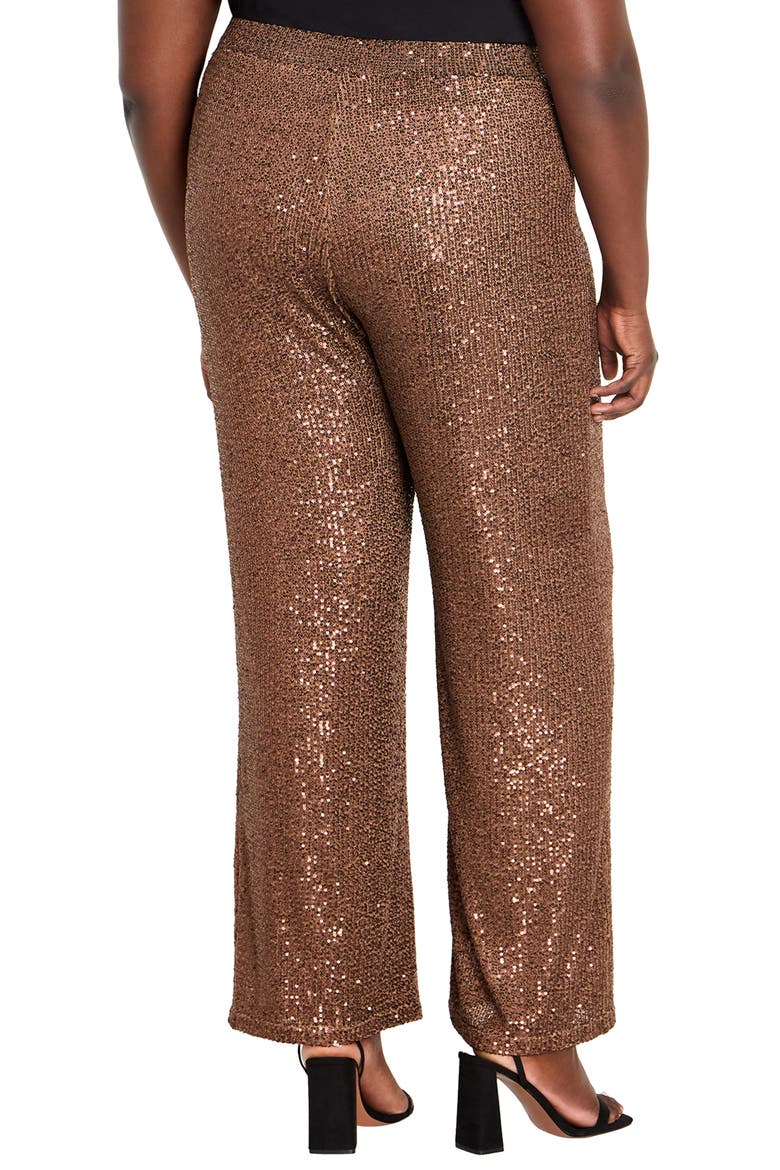Nalani Sequin Wide Leg Pants, Alternate, color, BROWN SHIMMER