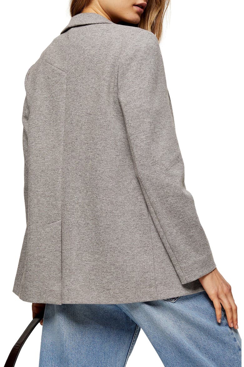 Marled Open Front Blazer, Alternate, color, GREY