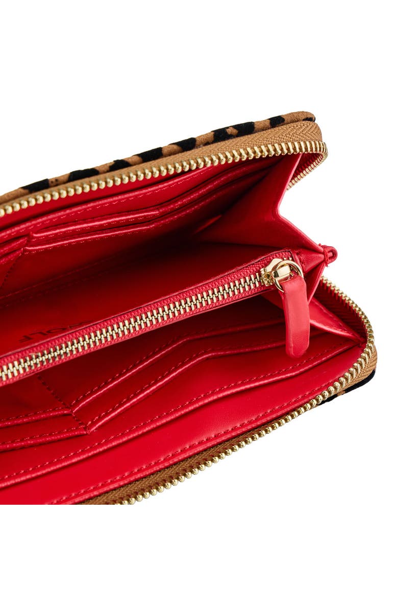 WOLF Savanna Leopard Print Long Zip Wallet, Alternate, color, Tan/Black