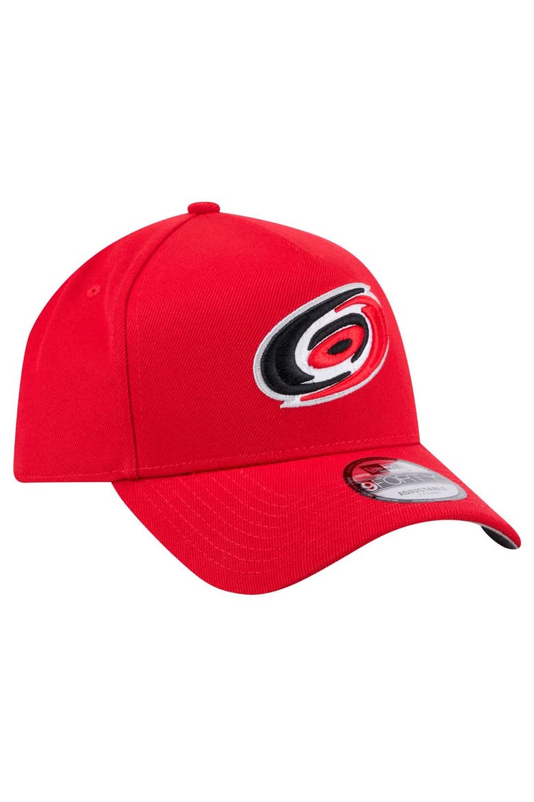 Men's New Era  Red Carolina Hurricanes Core A-Frame 9FORTY Adjustable Hat, Alternate, color, Red