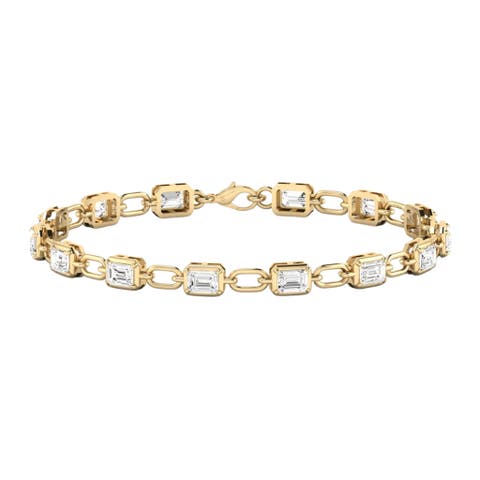 Emerald Link Bracelet Lab Diamond in 14K Gold