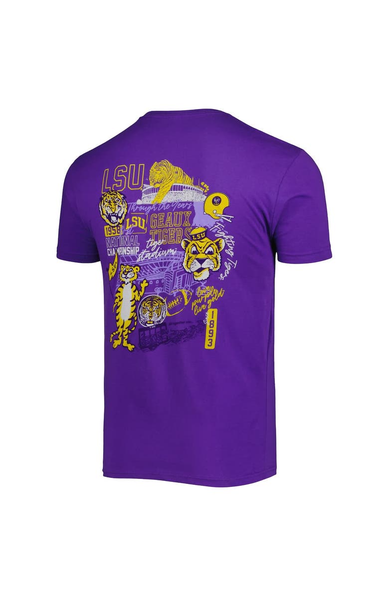 IMAGE ONE Men's Purple LSU Tigers Vintage Through the Years 2-Hit T-Shirt, Alternate, color, Purple