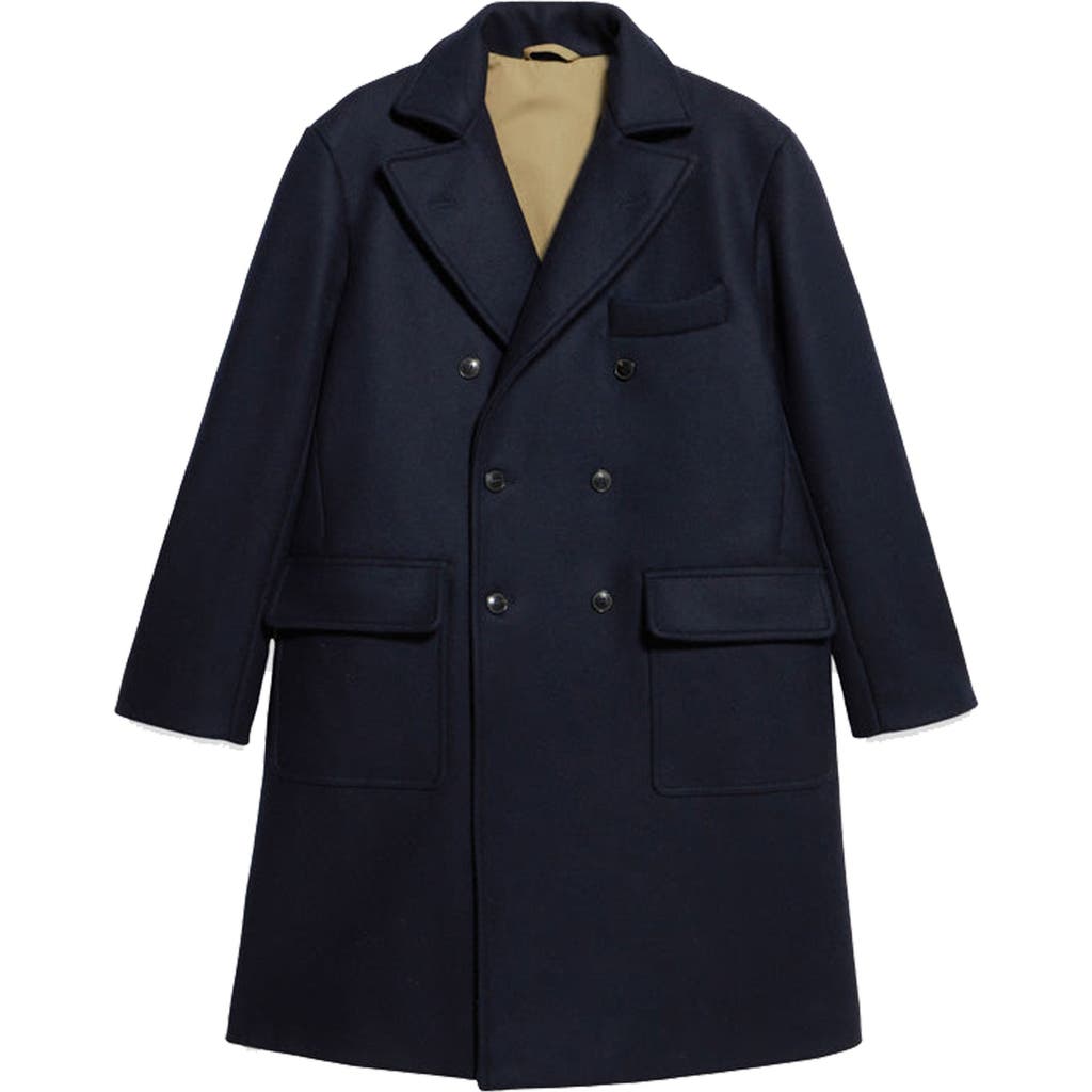 Fortela Serwilliam1 Wool Double-breasted Coat In Blue