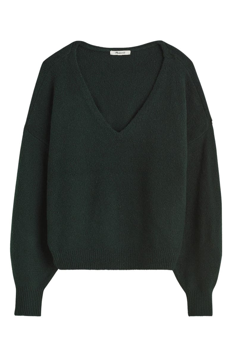 Madewell V-Neck Wedge Sweater, Alternate, color, Luxury Forest