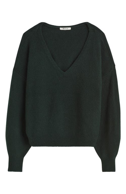 Madewell V-neck Wedge Sweater In Green
