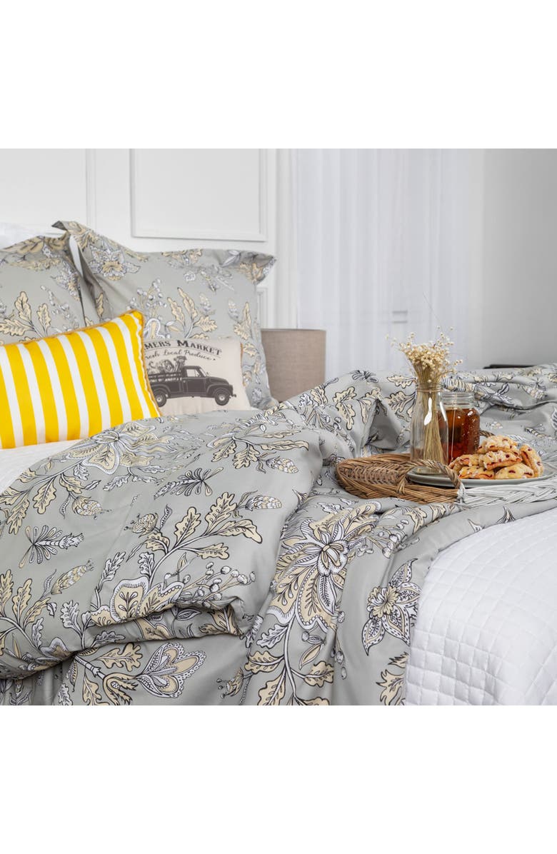 SOUTHSHORE FINE LINENS Vintage Garden Duvet Cover Set, Alternate, color, Vintage Garden Sandy Grey