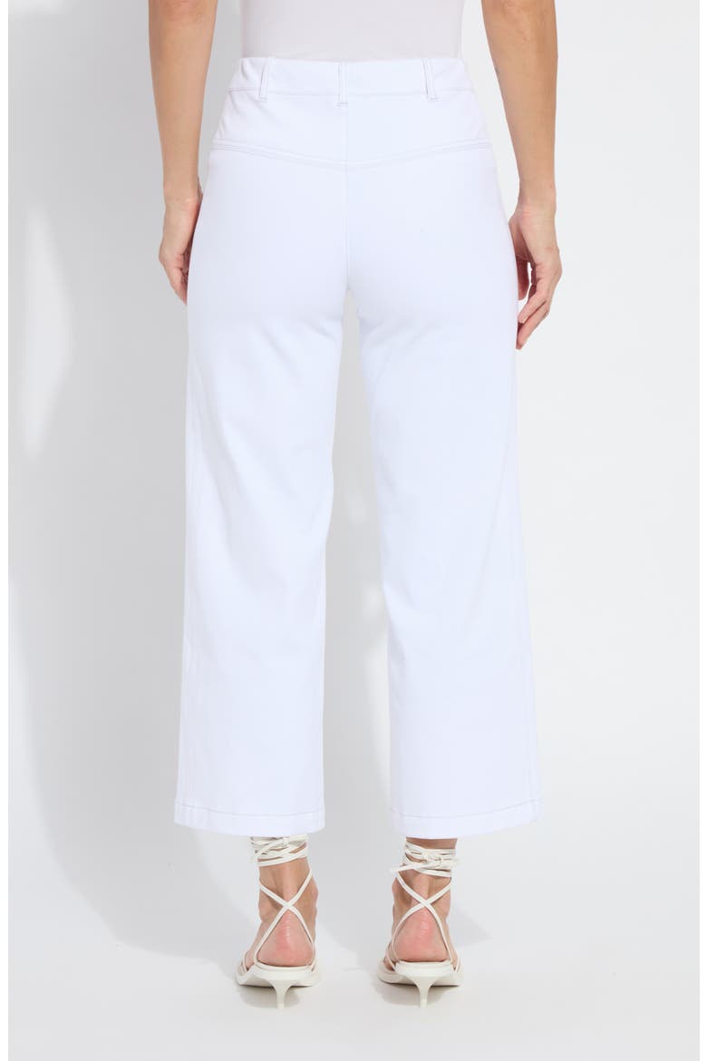 Layton Pull-On High Waist Crop Wide Leg Knit Jeans, Alternate, color, WHITE