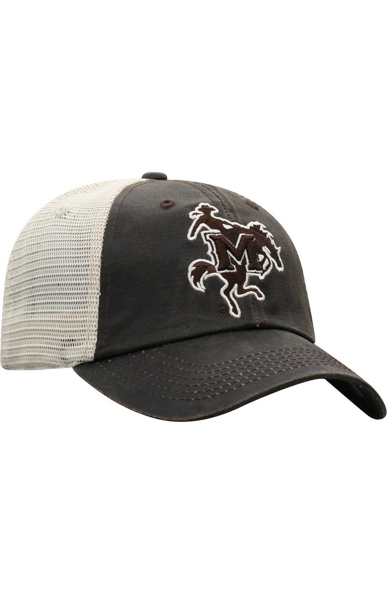 TOP OF THE WORLD Men's Top of the World Brown McNeese State Cowboys Scat Mesh Trucker Snapback Hat, Alternate, color, Brown