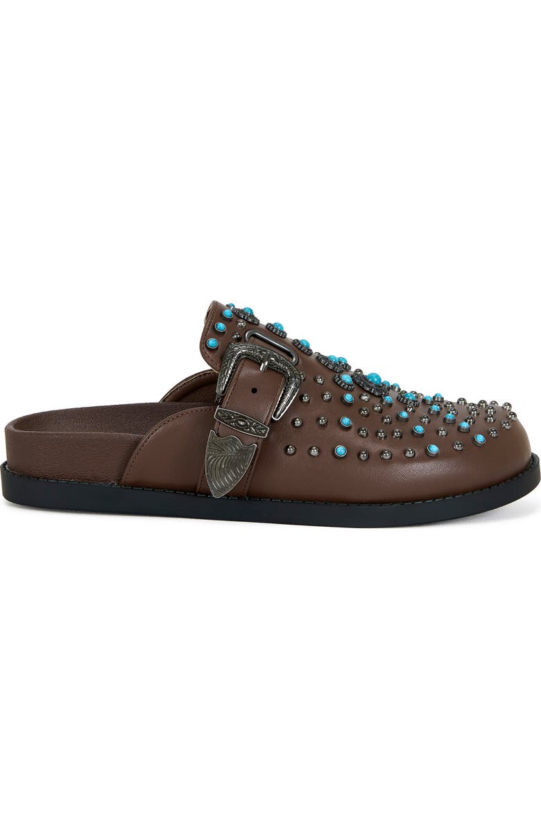 AZALEA WANG Flair Studded Clog, Alternate, color, Brown